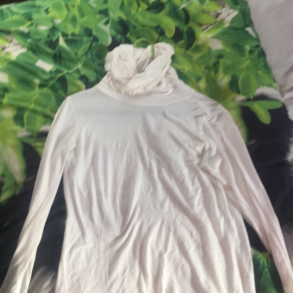 White Ruffle Turtleneck - Picture 2 of 3